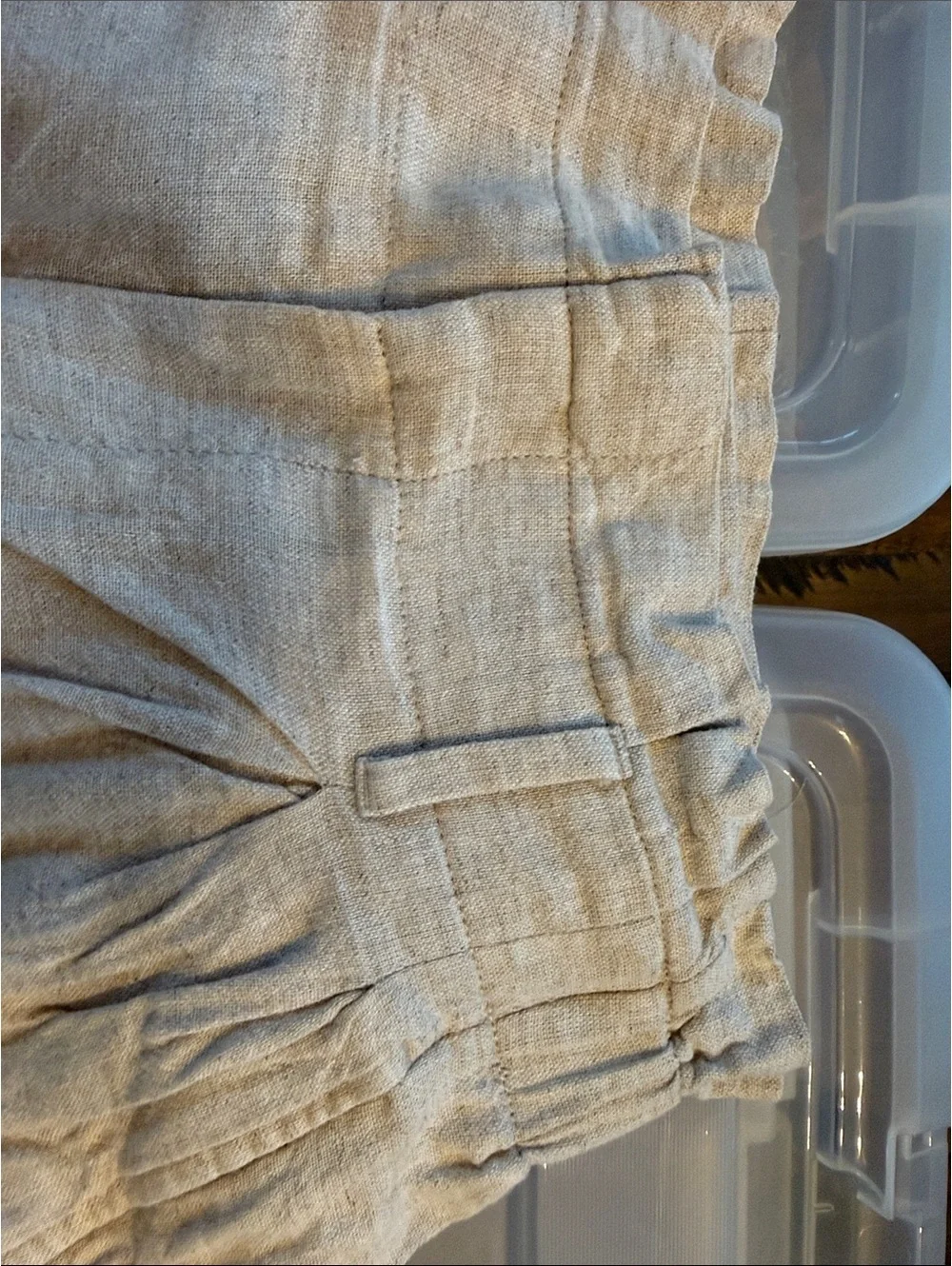 Banana Republic Wide Leg Linen-Blend Pants in Light Beige